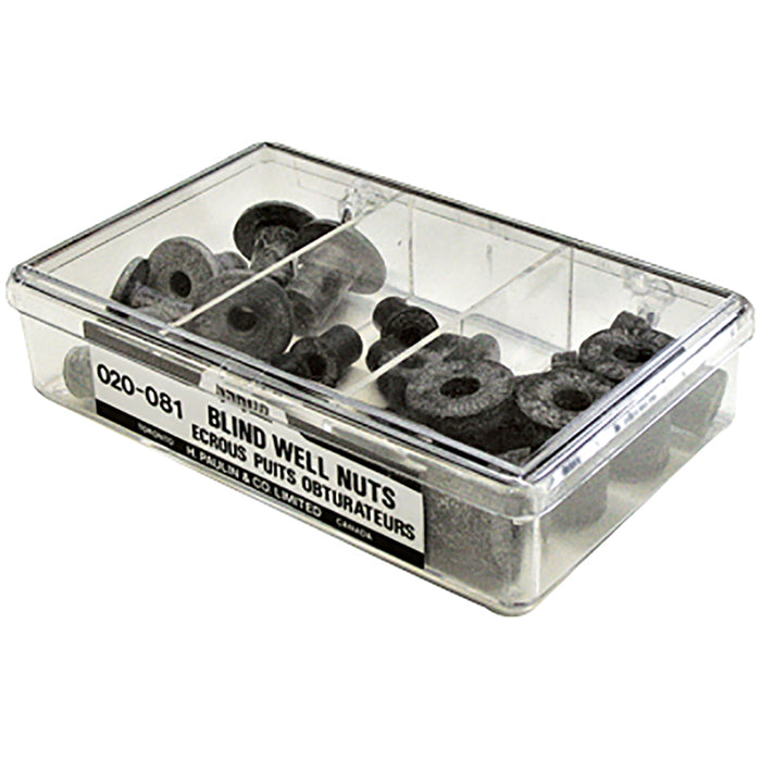 H. Paulin 020-081 Paulin Steel Bright Garage Blind Well Nut Assortment 1Pcs