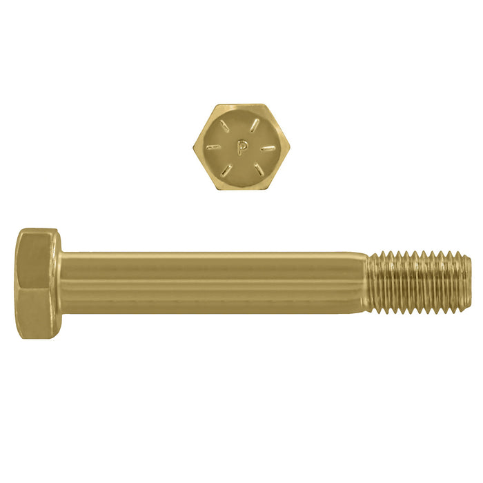H. Paulin 079-690 Paulin 5/8"-11 x 7" Hex Head Cap Screws Grade 8 UNC Zinc-Yellow PT 25 Pcs