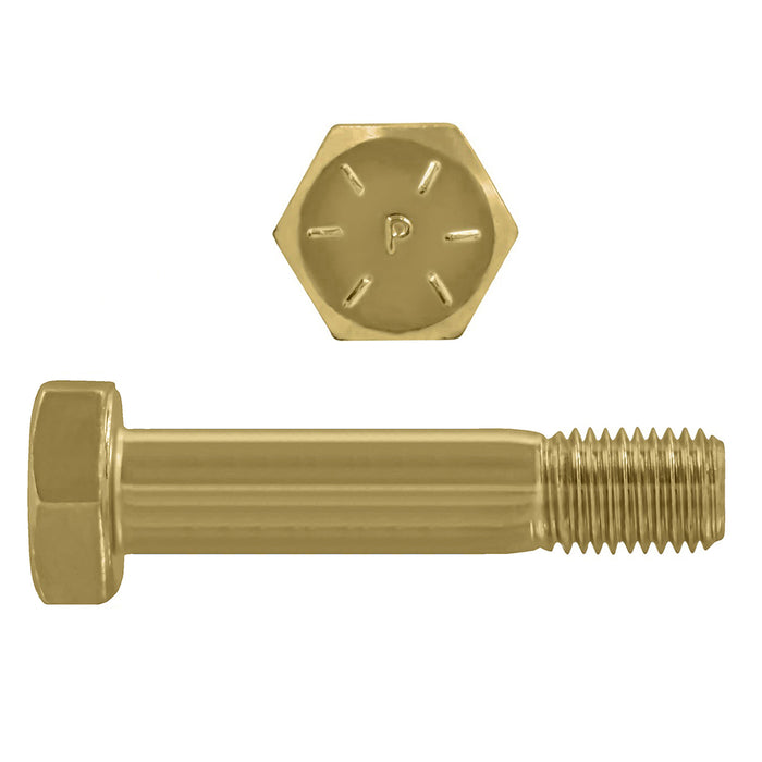 H. Paulin 079-775 Paulin 7/8"-9 x 6" Hex Head Cap Screws Grade 8 UNC Zinc-Yellow PT 10 Pcs