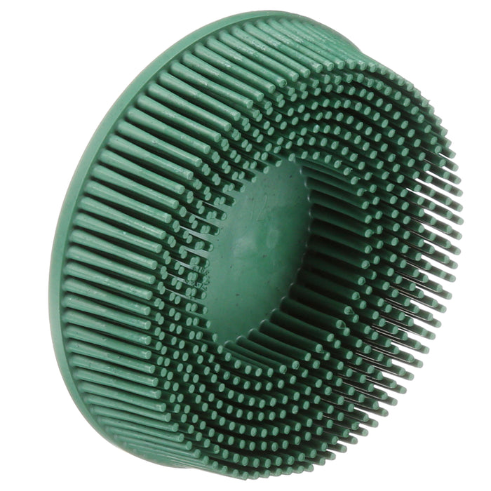 3M (815) 07526 Scotch-Brite™ Roloc™ Bristle Disc, CRS, 3 in x 5/8 in (7.62 cm x 1.59 cm), Colour: Green, 3M Stock No. 7100138321