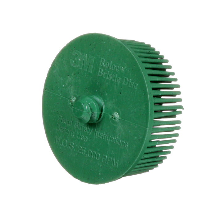 3M 07524 Scotch-Brite™ Roloc™ Bristle Disc, CRS, 2 in x 5/8 in (5.08 cm x 1.59 cm), Colour: Green, 3M Stock No. 7100138285
