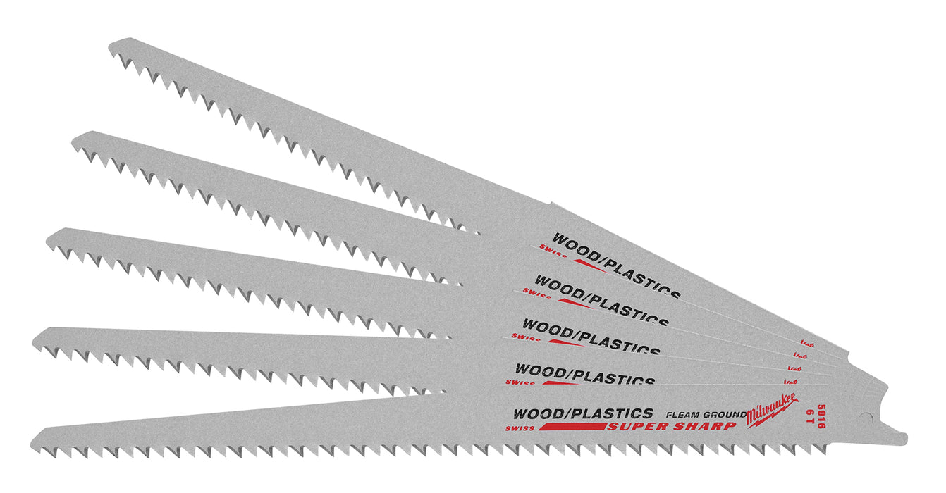 Milwaukee 48-00-5016 BLADE6T 9L CLEAN WOOD 5PK