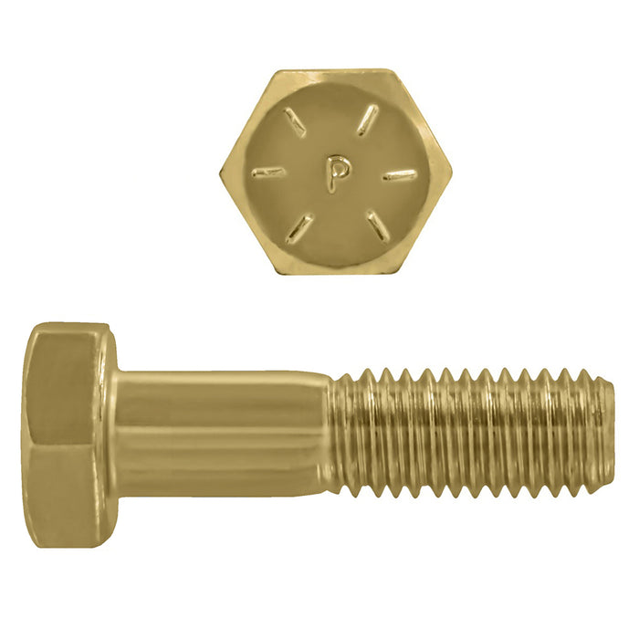 H. Paulin B079-495 Paulin 3/8"-16 x 1-3/4" Hex Head Cap Screws Grade 8 UNC Zinc-Yellow PT 600 Pcs