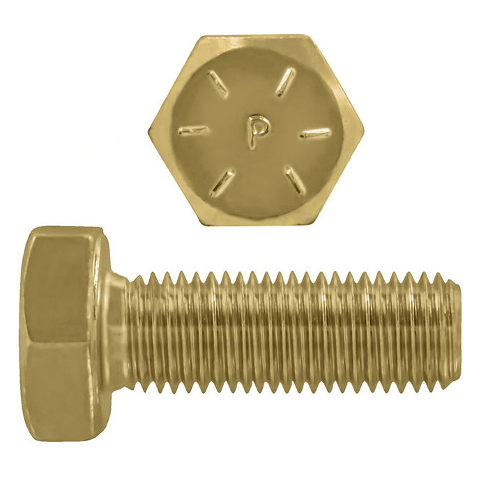 H. Paulin (680) B079-803 Paulin 1"-8 x 2" Hex Head Cap Screws Grade 8 UNC Zinc-Yellow FT 50 Pcs
