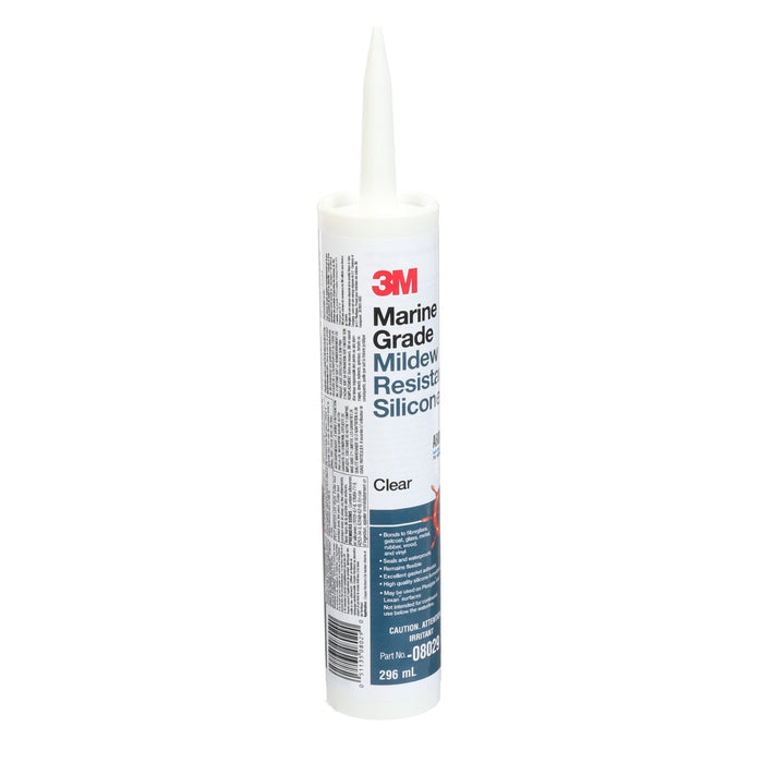 3M 08029 3M™ Marine Grade Silicone Sealant, PN08029, clear, 0.1 gal (378.54 mL), Colour: Transparent, 3M Stock No. 7000142620