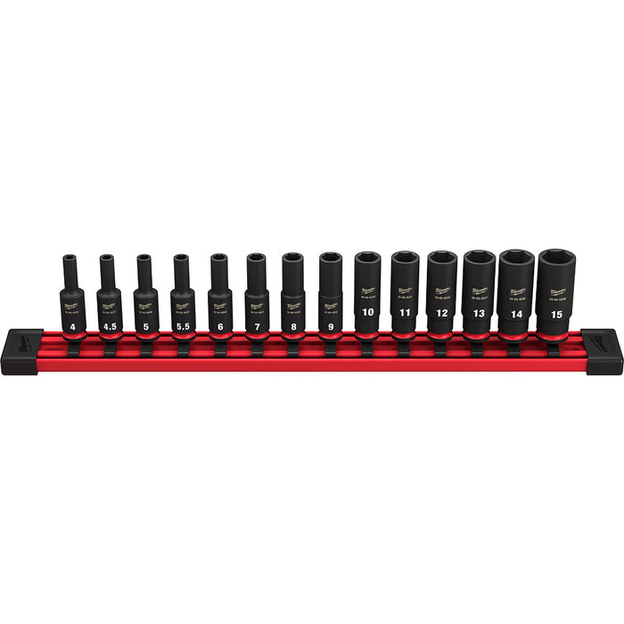 Milwaukee 49-66-7003 14PC SHOCKWAVE Impact Duty™ Metric Deep 6 Point Socket Set