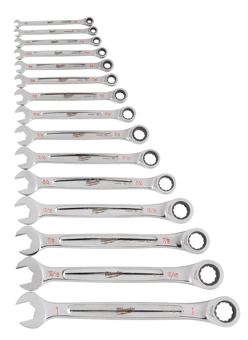 Milwaukee 48-22-9416 15PC RATCHET COMBO WRENCH-SAE