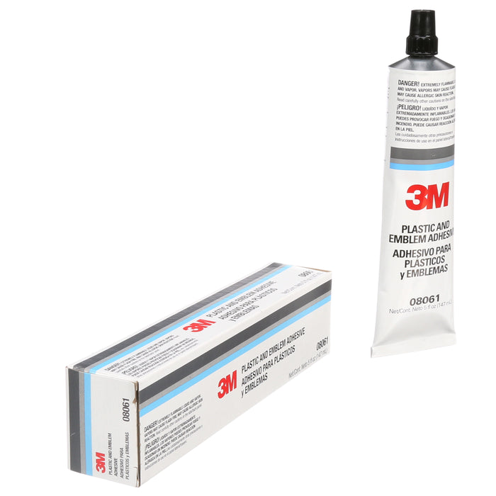 3M 08061 3M™ Plastic & Emblem Adhesive, 08061, clear, 5 fl. oz. (147 ml), Colour: Transparent, 3M Stock No. 7000136704