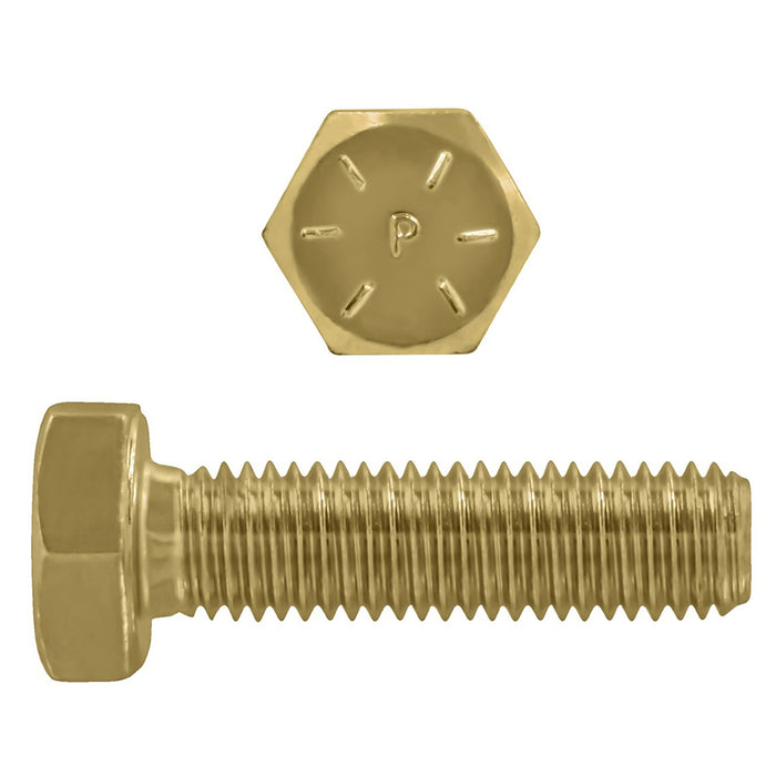 H. Paulin (680) 079-536 Paulin 7/16"-14 x 1-1/4" Hex Head Cap Screws Grade 8 UNC Zinc-Yellow FT 50 Pcs