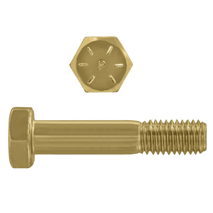 H. Paulin B079-502 Paulin 3/8"-16 x 3-1/2" Hex Head Cap Screws Grade 8 UNC Zinc-Yellow PT 300 Pcs