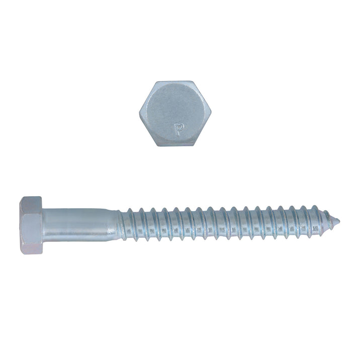 H. Paulin 135-595 Paulin 1/2" x 4-1/2" Hex Lag Bolts Steel Zinc 50 pcs