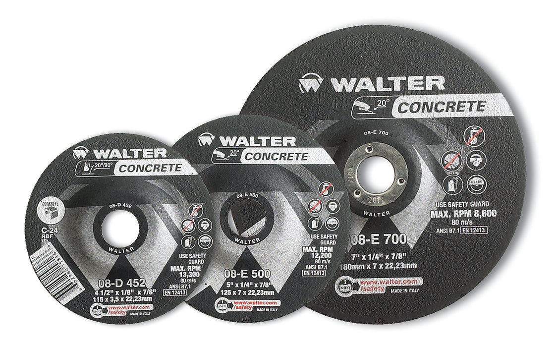 Walter 08D502 CONCRETE™ GRINDING WHEEL 5" X 1/8" X 7/8" C-24 PK 25