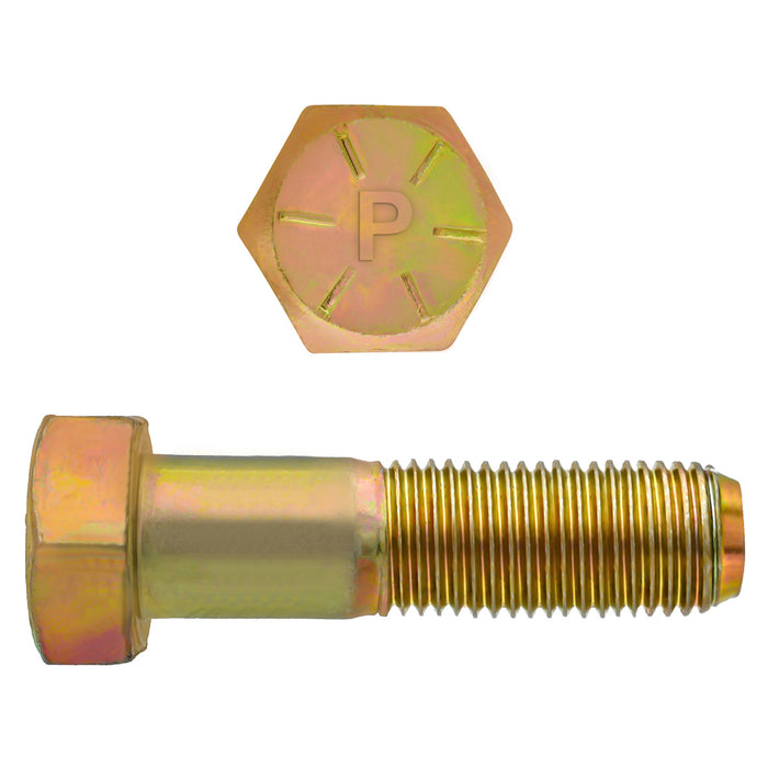 H. Paulin 080-543 Paulin 7/16"-20 x 2-1/2" Hex Head Cap Screws Grade 8 UNF Zinc-Yellow PT 50 Pcs