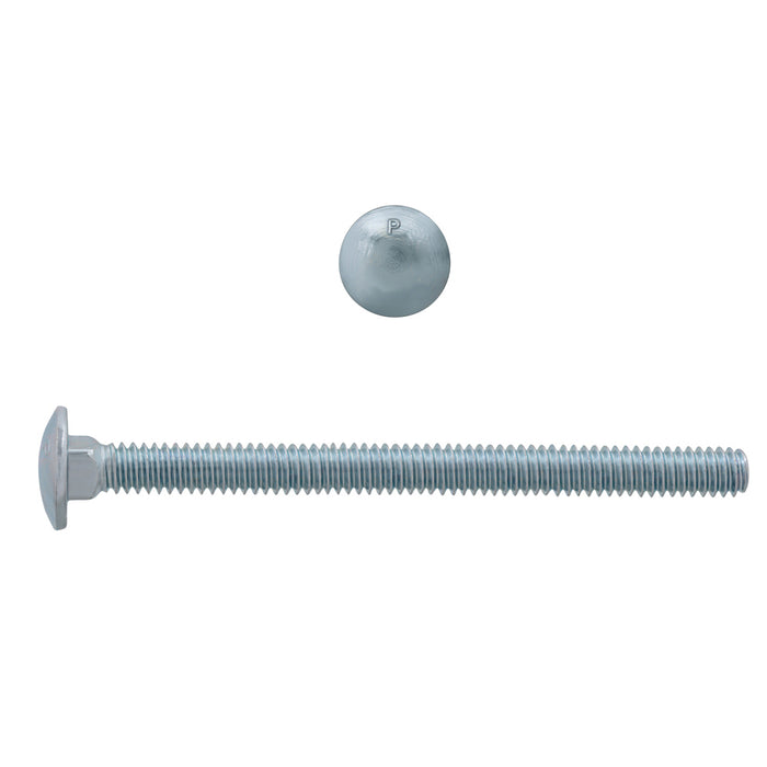 H. Paulin (680) 129-322 Paulin 1/4"-20 x 3-1/2" Carriage Bolts Zinc Grade 2 UNC FT 100 Pcs