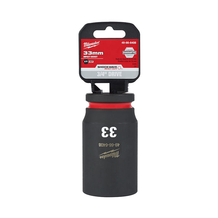 Milwaukee (366) 49-66-6408 SHOCKWAVE Impact Duty™ 3/4"Drive 33MM Deep 6 Point Socket