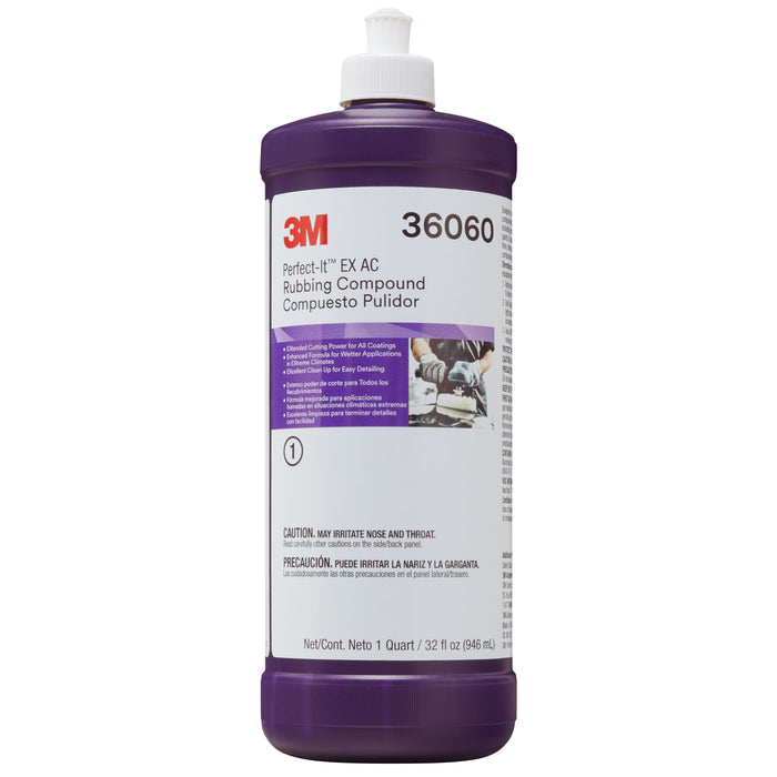 3M 36060 3M™ Perfect-It™ EX AC Rubbing Compound 36060, 1 qt (32 fl oz), Colour: White, 3M Stock No. 7100210683