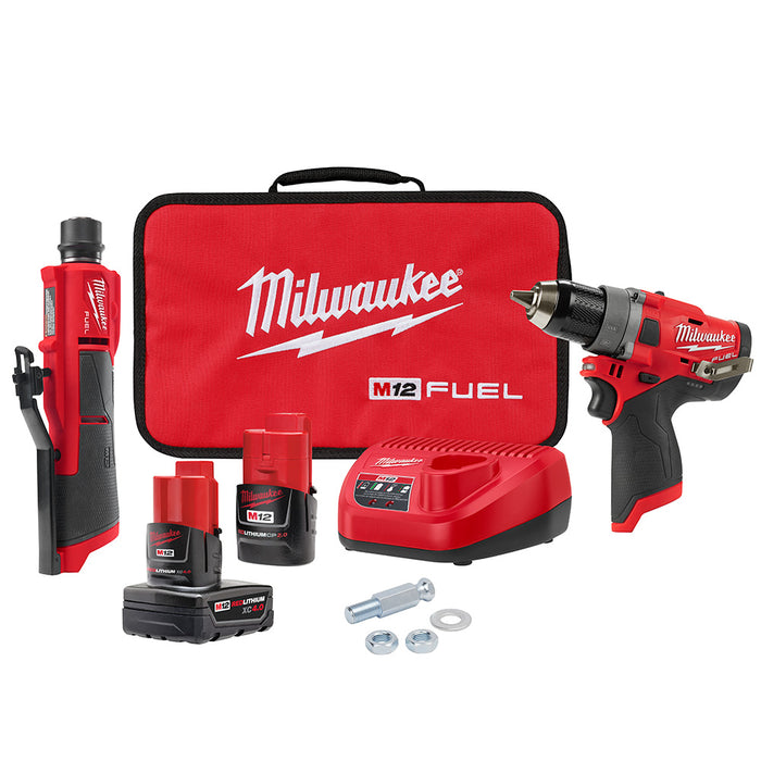 Milwaukee (366) 2459-22 M12 FUEL 12 Volt Lithium-Ion Brushless Cordless Commercial Tire Flat Repair Kit