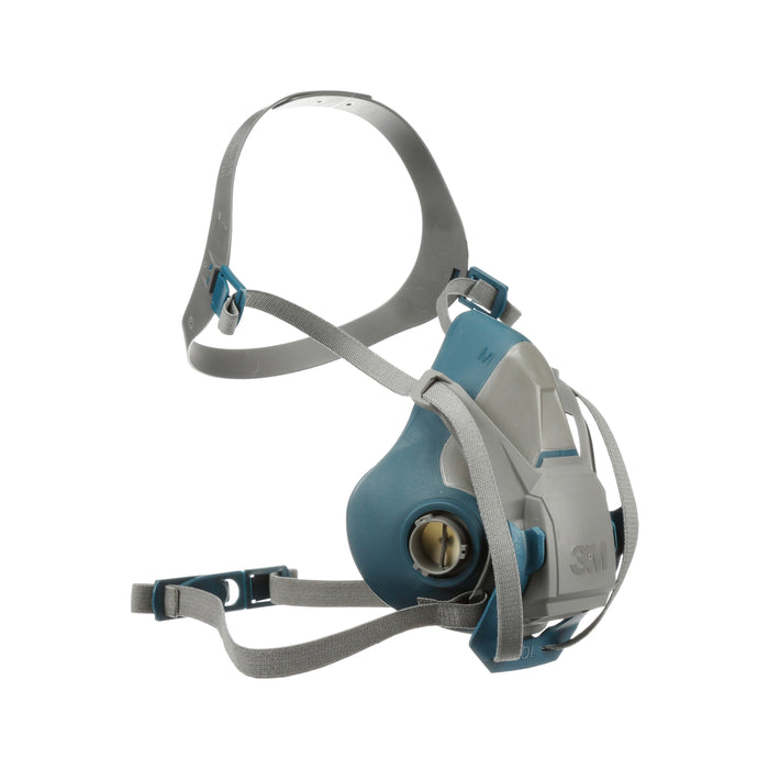3M 6502QL 3M™ Rugged Comfort Quick Latch Half Facepiece Reusable Respirator, 6502QL, medium, Colour: Grey/Teal, 3M Stock No. 7000128239