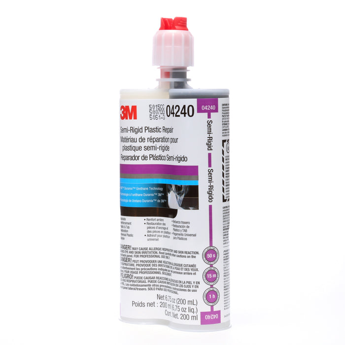 3M (815) 04240 3M™ Semi-Rigid Plastic Repair, 04240, 6.8 fl. oz. (200 ml), Colour: Black, 3M Stock No. 7000046371