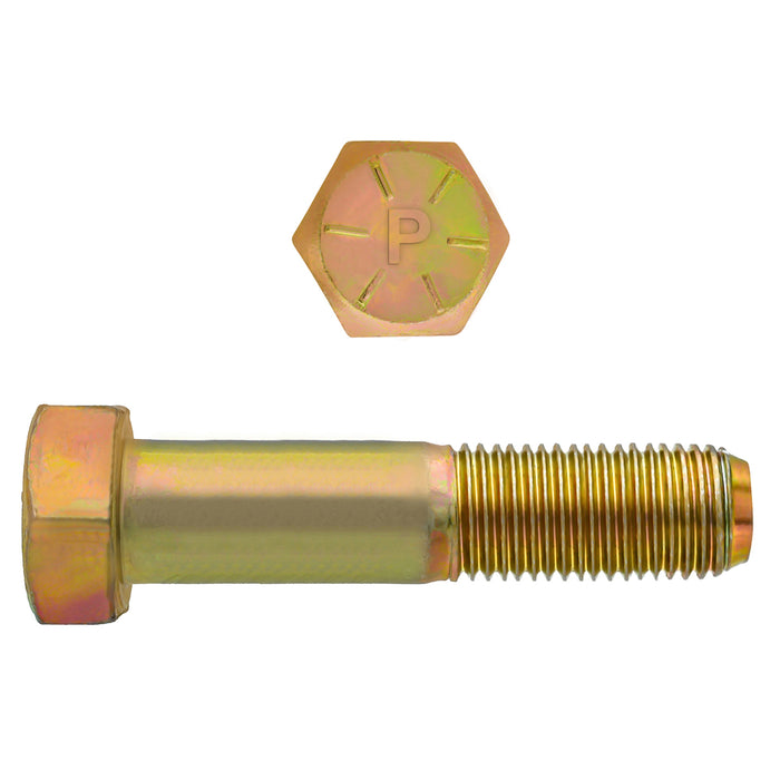 H. Paulin 080-634 Paulin 9/16"-18 x 3" Hex Head Cap Screws Grade 8 UNF Zinc-Yellow PT 25 Pcs