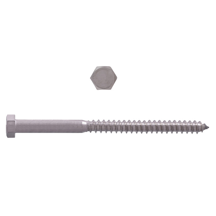 H. Paulin (680) 5003-509 Paulin 3/8" x 6" Hex Lag Bolts 18.8 Stainless Steel 20 pcs