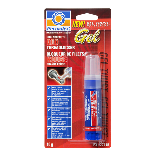 Permatex 27115 PERMATEX RED GEL TWIST THREADLOCKER 10G CARDED TUBE