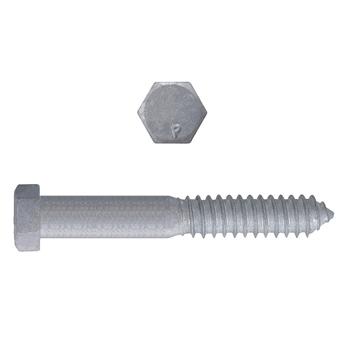 H. Paulin B854-727 Paulin 3/4" x 5" Hex Lag Bolts Steel Galvanized 55 pcs