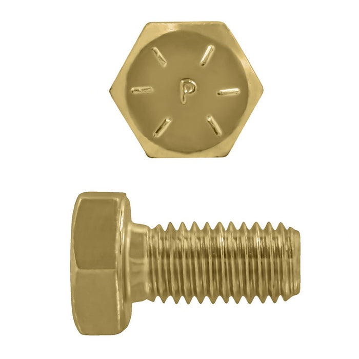 H. Paulin 079-441 Paulin 5/16"-18 x 5/8" Hex Head Cap Screws Grade 8 UNC Zinc-Yellow FT 100 Pcs