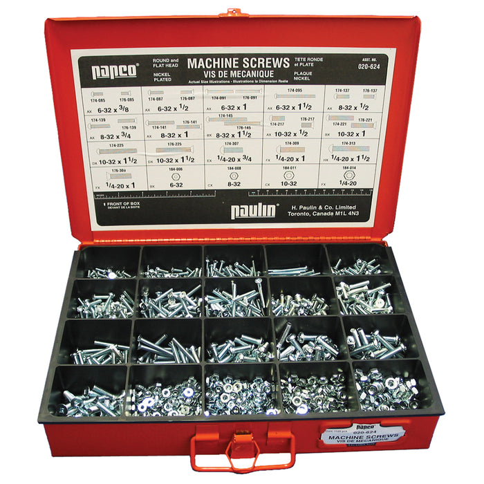 H. Paulin (680) 020-624 Papco Machine Screw Assortment Zinc 1Pcs