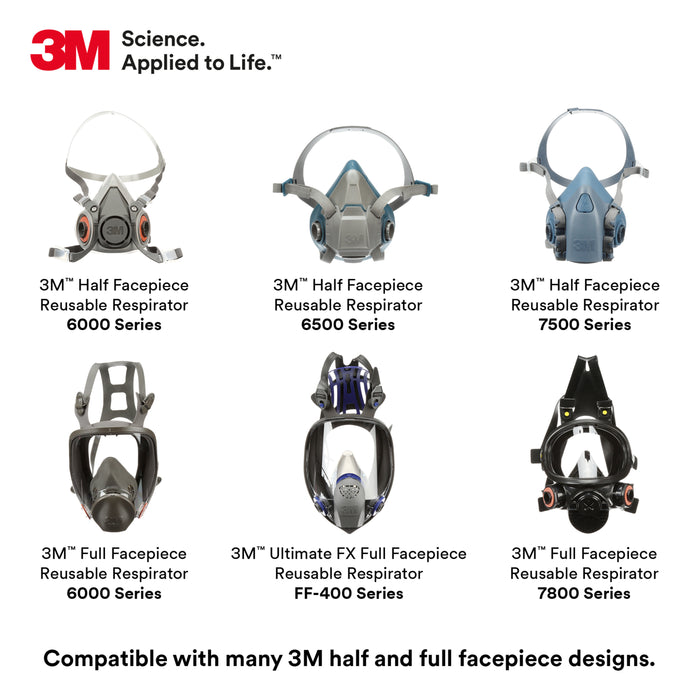 3M 6001 3M™ Organic Vapour Cartridge, 6001, 3M Stock No. 7000051851