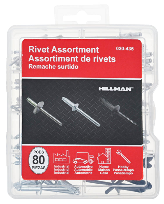 H. Paulin (680) 020-435 Needa Rivet Value Tray, 80 pieces