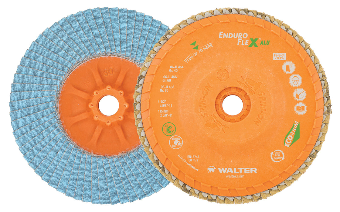 Walter (365) 06U504 Enduro-Flex Alu™ Blending Disc 5" x 5/8"-11 GR40 SPIN-ON PK10
