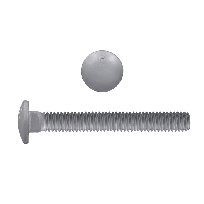 H. Paulin B852-500 Paulin 3/8"-16 x 3" Carriage Bolts Galvanized Grade 2 UNC FT 300 Pcs
