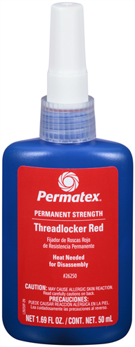 Permatex 26250 PERMATEX RED HIGH STRENGTH THREADLOCKER 50ML BOTTLE