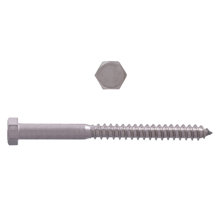 H. Paulin (680) 5003-506 Paulin 3/8" x 5" Hex Lag Bolts 18.8 Stainless Steel 20 pcs