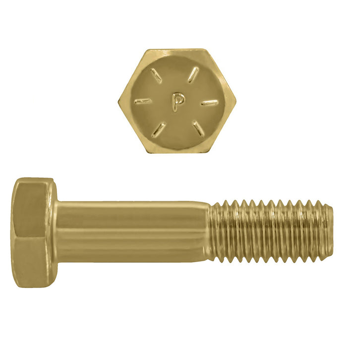 H. Paulin B079-455 Paulin 5/16"-18 x 3" Hex Head Cap Screws Grade 8 UNC Zinc-Yellow PT 500 Pcs