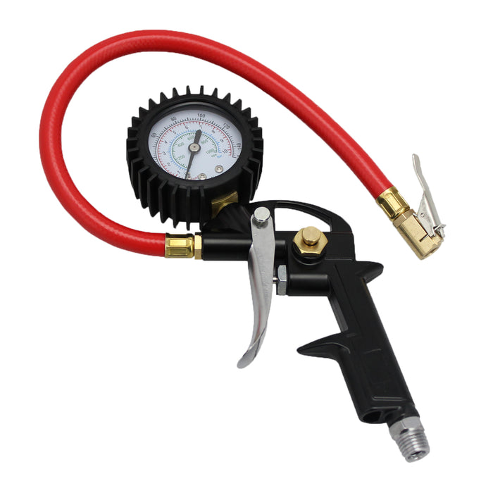 Milton EX0500P EXELAIR™ EX0500P Analog Pistol Grip Tire Inflator/Deflator Gauge - 13" Air Hose and Easy-Clip Chuck - 150 PSI