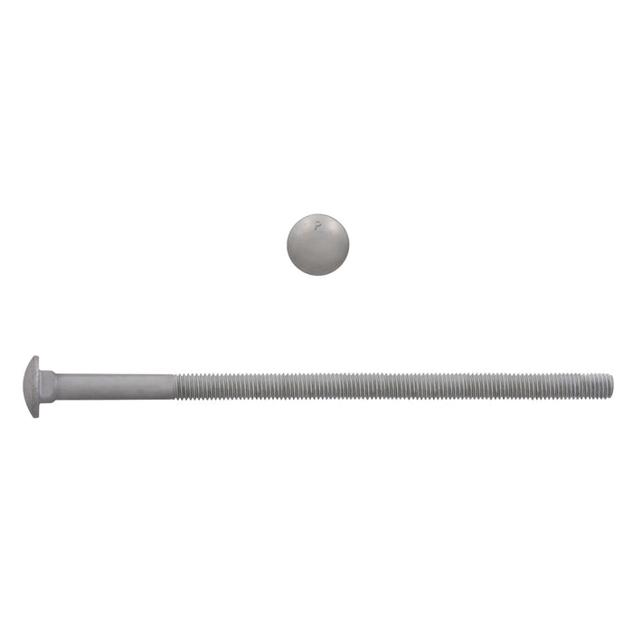 H. Paulin (680) B852-513 Paulin 3/8"-16 x 8" Carriage Bolts Galvanized Grade 2 UNC PT 125 Pcs