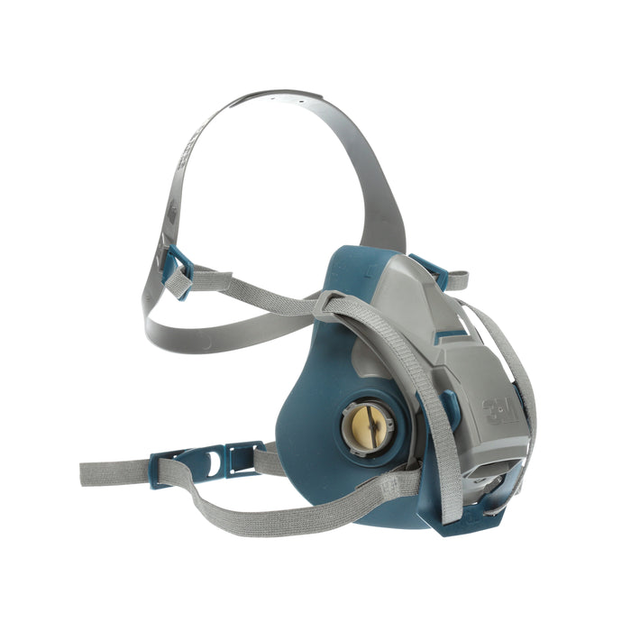 3M 6503QL 3M™ Rugged Comfort Quick Latch Half Facepiece Reusable Respirator, 6503QL, large, Colour: Grey/Teal, 3M Stock No. 7000128241