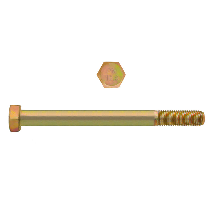 H. Paulin 613-427 Paulin M12-1.75 x 110mm Metric Hex Head Cap Screws CL 10.9 Coarse Zinc-Yellow DIN931 PT 50 Pcs