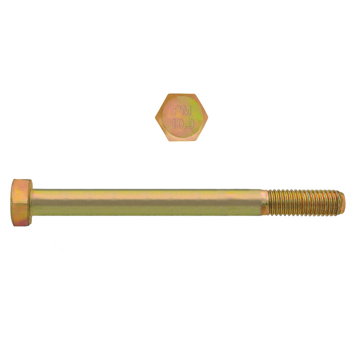 H. Paulin (680) 613-330 Paulin M8-1.25 x 80mm Metric Hex Head Cap Screws CL 10.9 Coarse Zinc-Yellow DIN931 PT 100 Pcs
