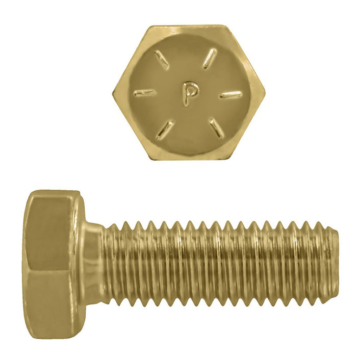H. Paulin 079-488 Paulin 3/8"-16 x 7/8" Hex Head Cap Screws Grade 8 UNC Zinc-Yellow FT 100 Pcs