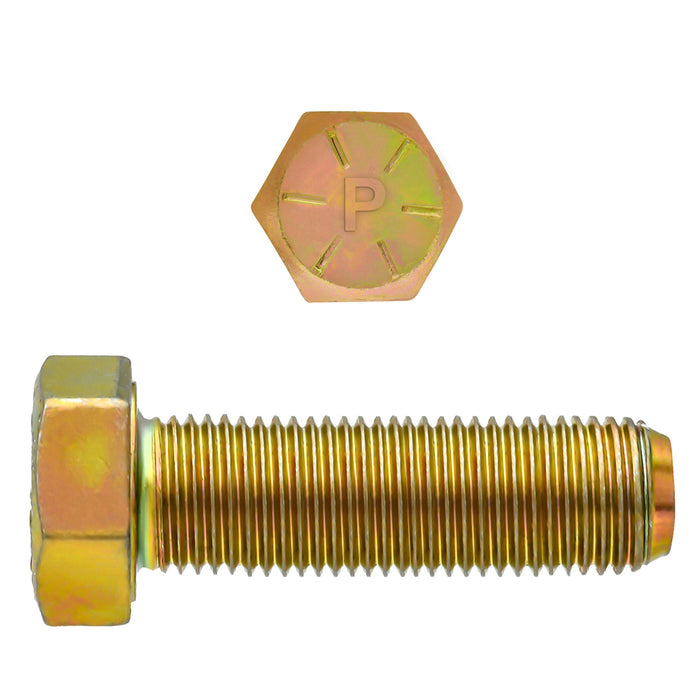 H. Paulin (680) B080-847 Paulin 1-1/8"-12 x 3" Hex Head Cap Screws Grade 8 UNF Zinc-Yellow FT 30 Pcs