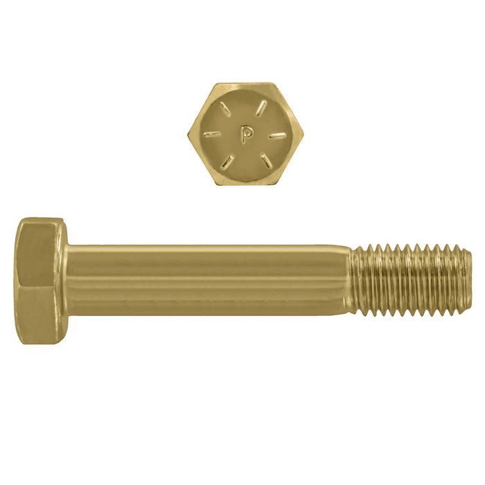 H. Paulin 079-641 Paulin 9/16"-12 x 5-1/2" Hex Head Cap Screws Grade 8 UNC Zinc-Yellow PT 25 Pcs