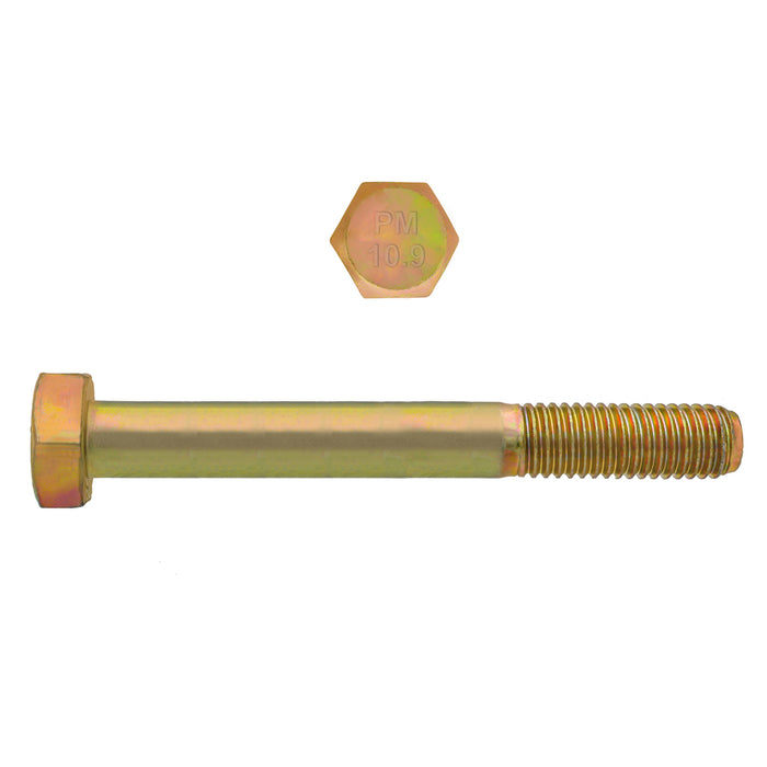 H. Paulin (680) 613-327 Paulin M8-1.25 x 65mm Metric Hex Head Cap Screws CL 10.9 Coarse Zinc-Yellow DIN931 PT 100 Pcs