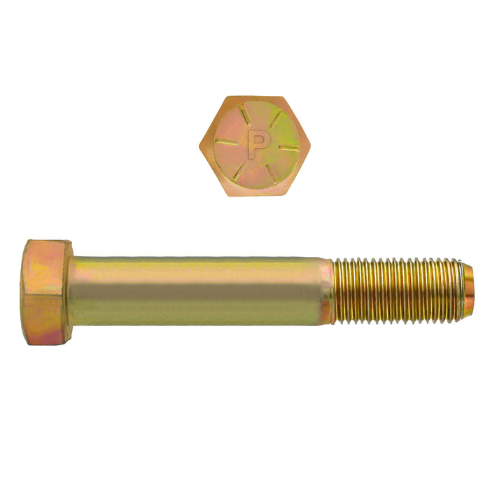 H. Paulin 080-595 Paulin 1/2"-20 x 4-1/2" Hex Head Cap Screws Grade 8 UNF Zinc-Yellow PT 50 Pcs