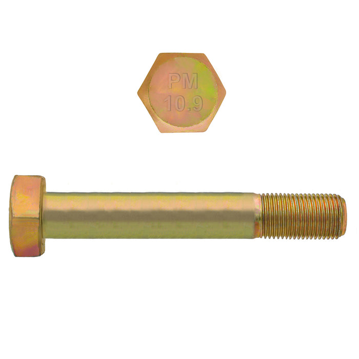 H. Paulin (680) 613-568 Paulin M24-3.00 x 180mm Metric Hex Head Cap Screws CL 10.9 Coarse Zinc-Yellow DIN931 PT 10 Pcs