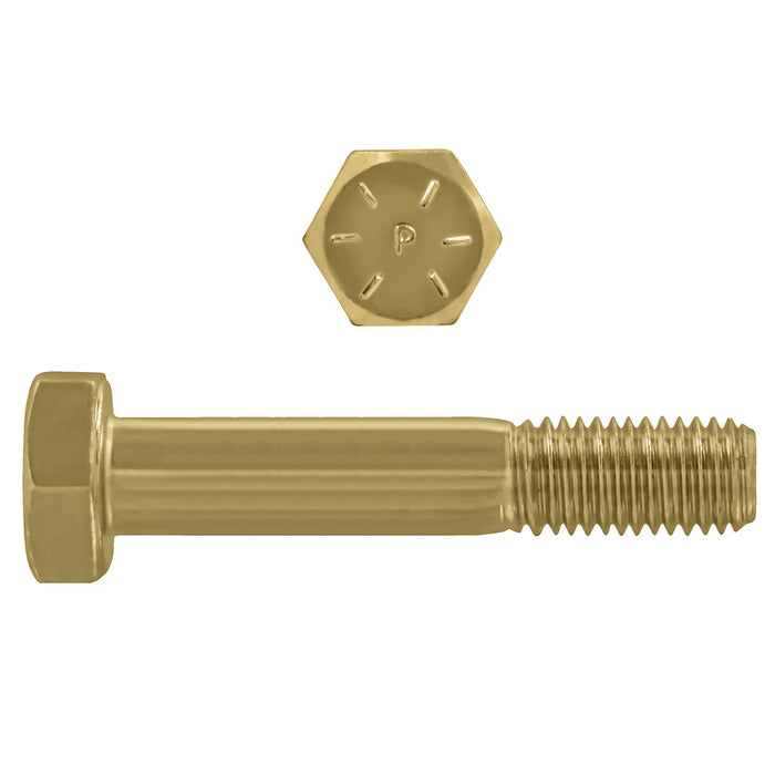 H. Paulin 079-594 Paulin 1/2"-13 x 4" Hex Head Cap Screws Grade 8 UNC Zinc-Yellow PT 50 Pcs