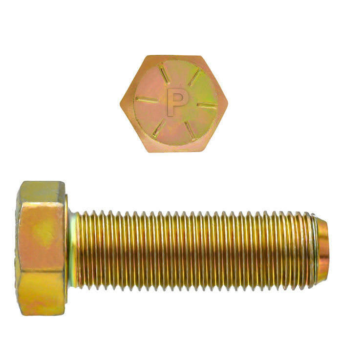 H. Paulin (680) B080-889 Paulin 1-1/4"-12 x 3-1/2" Hex Head Cap Screws Grade 8 UNF Zinc-Yellow FT 20 Pcs