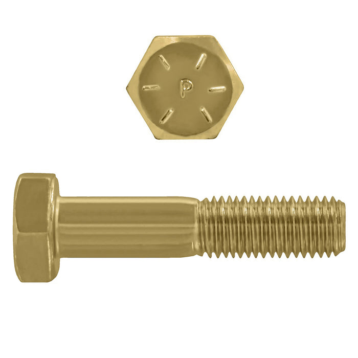 H. Paulin 079-725 Paulin 3/4"-10 x 4" Hex Head Cap Screws Grade 8 UNC Zinc-Yellow PT 20 Pcs